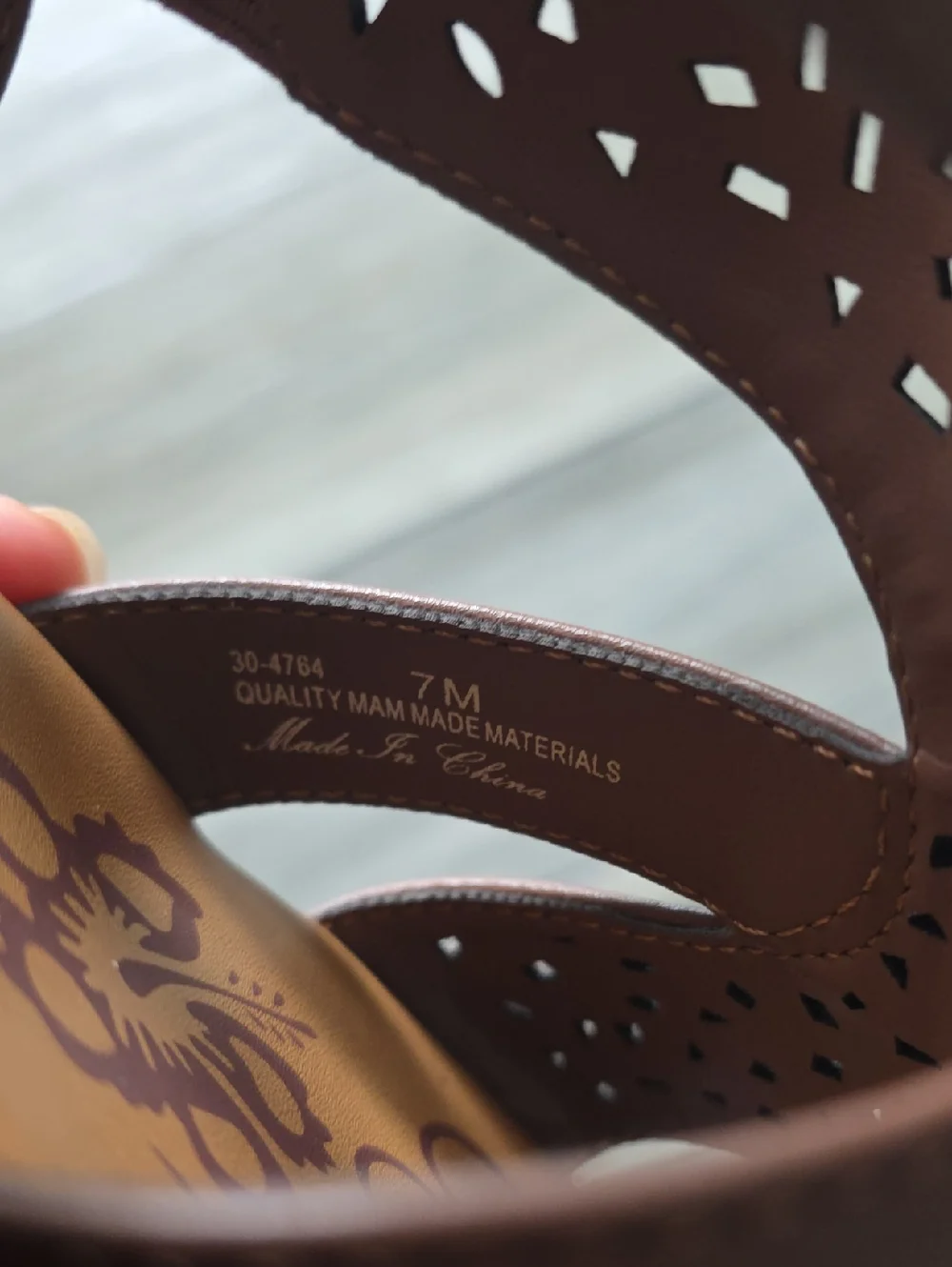 easy street Brown Laser-Cut Slingback Sandals - Picture 8 of 9
